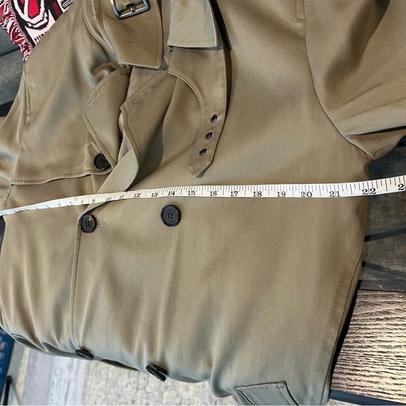 All Saints Men's 40 Large Siren Mac Twill Trench Coat Sage Green - Picture 12 of 16